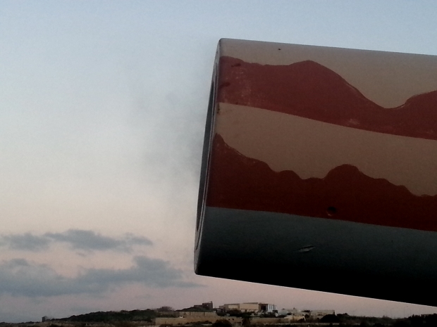 Smoke from the muzzle