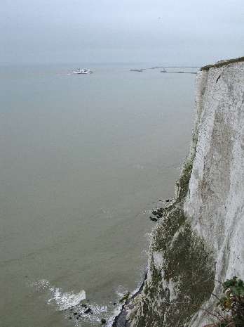 Dover Harbour from cliff edge