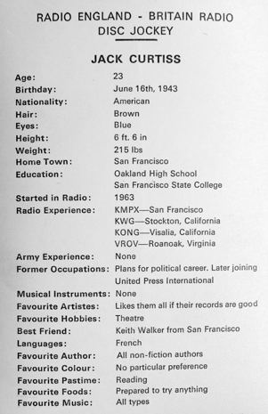 Jack Curtis Profile